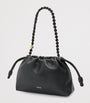Black Medium Leather Flamenco Purse