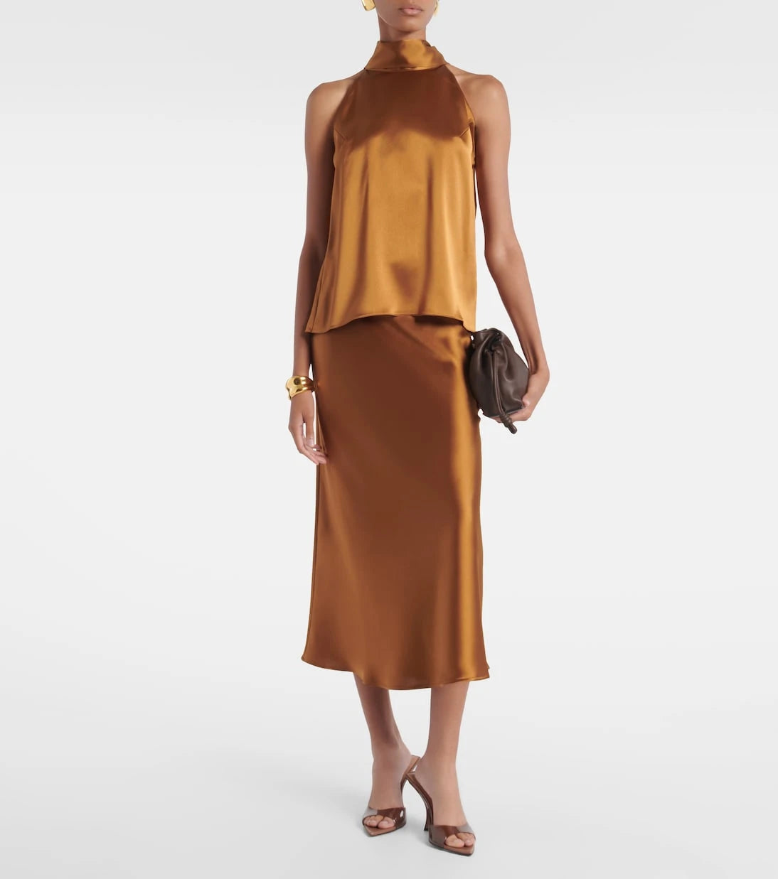 Galvan - Sienna halterneck satin top