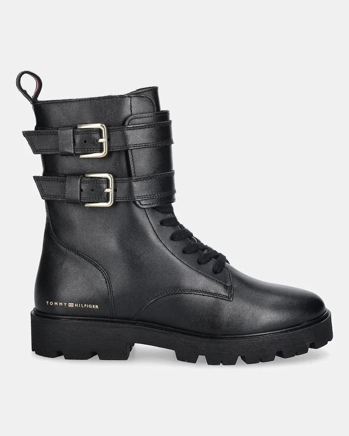 Tommy Hilfiger TH LTHR BIKER LACEUP Deri Bot