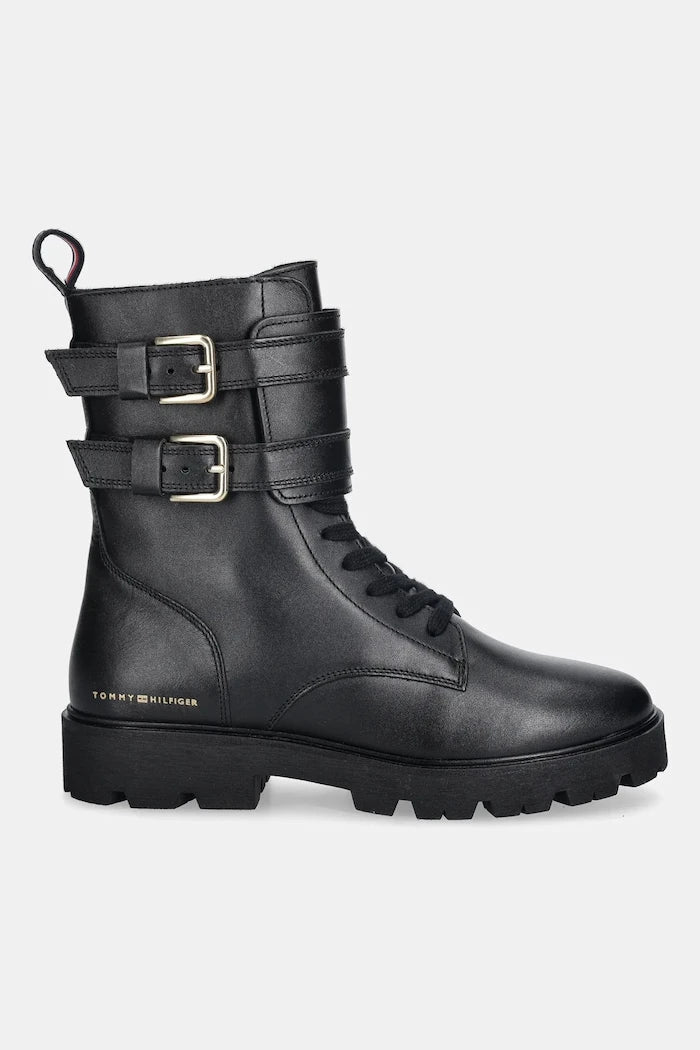 Tommy Hilfiger TH LTHR BIKER LACEUP Deri Bot