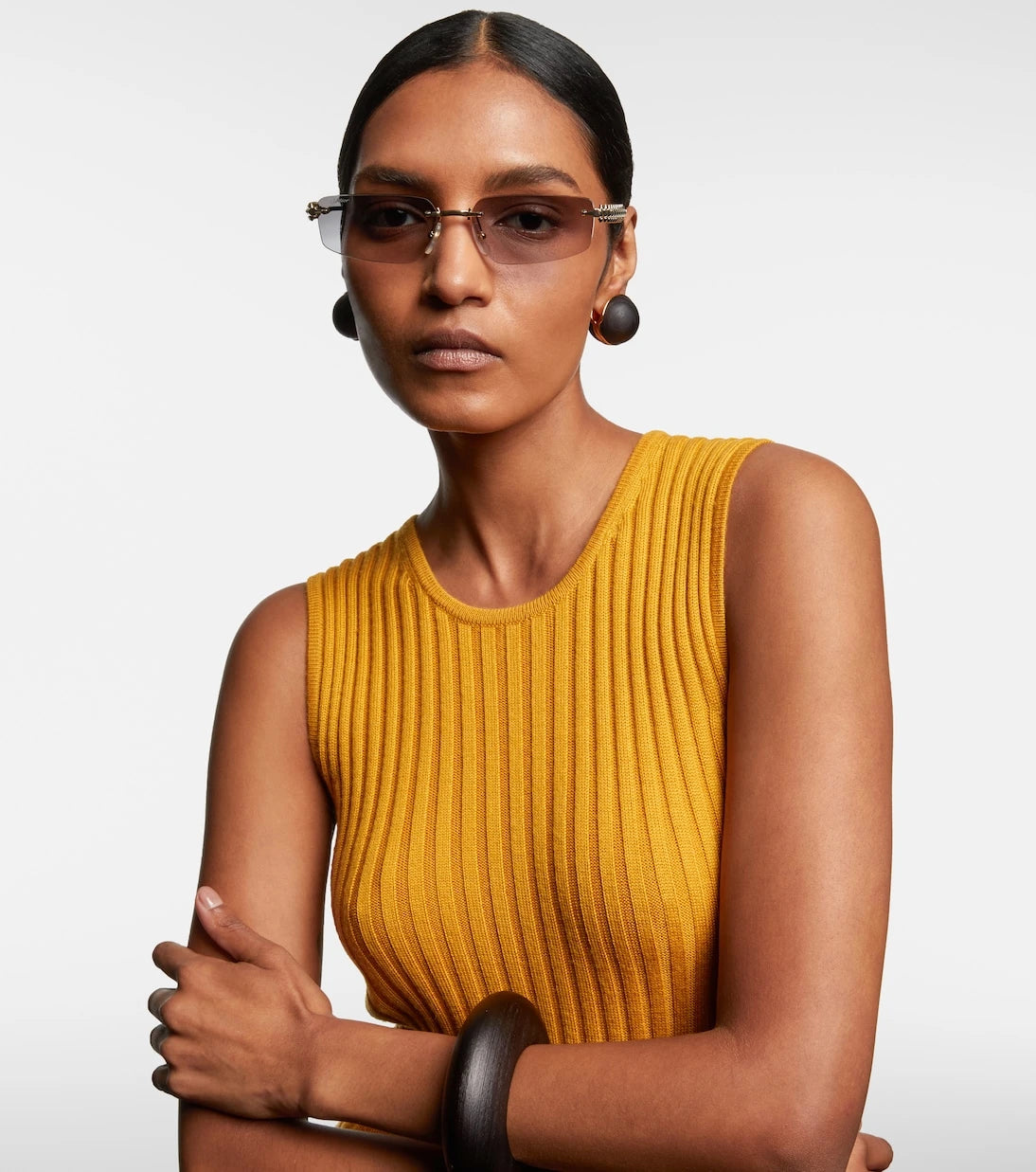مجموعة نظارات كارتييه - نظارة شمسية مستطيلة Clash De Cartier