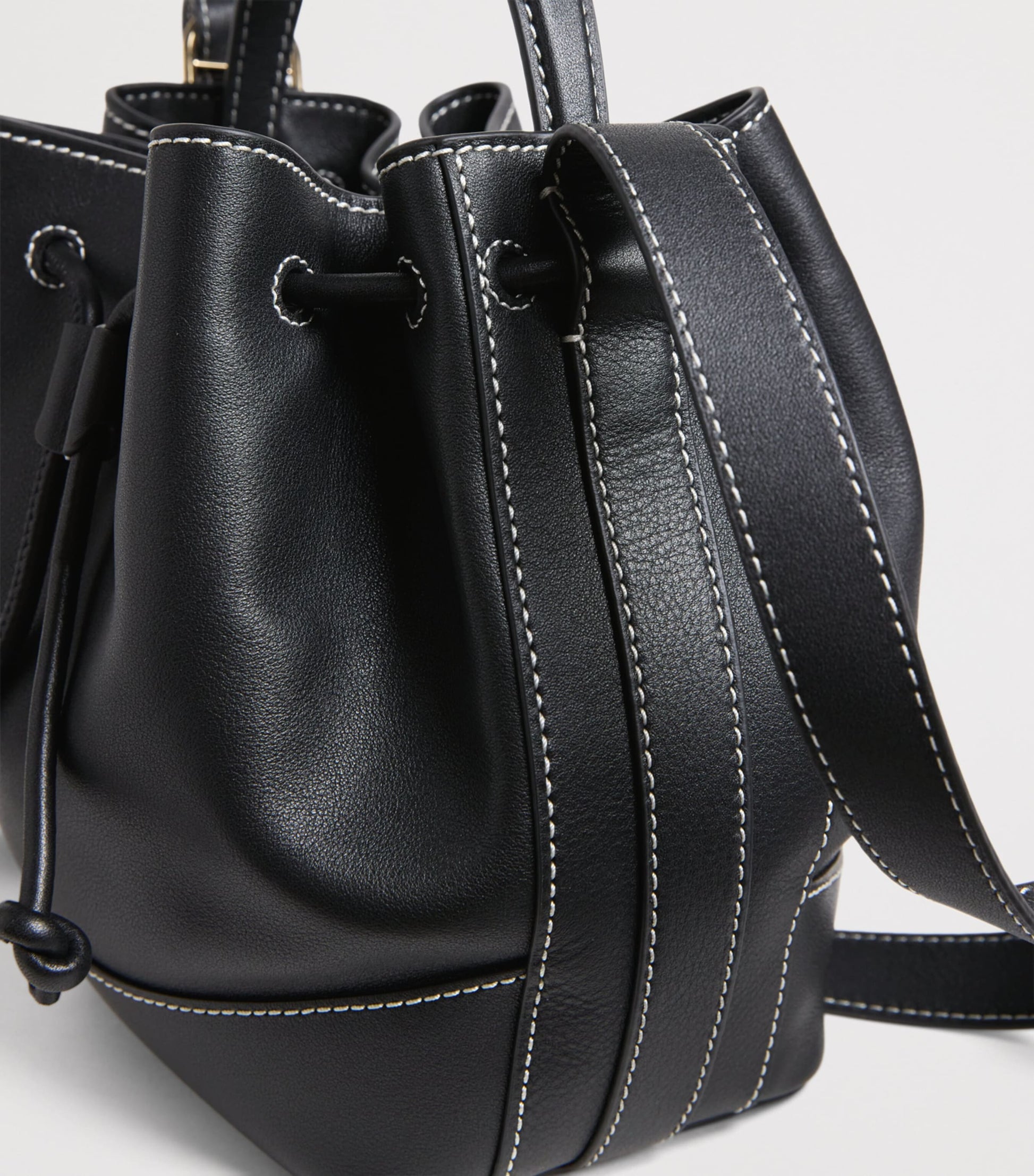 Claudie Pierlot Black Leather Alvan Bucket Bag
