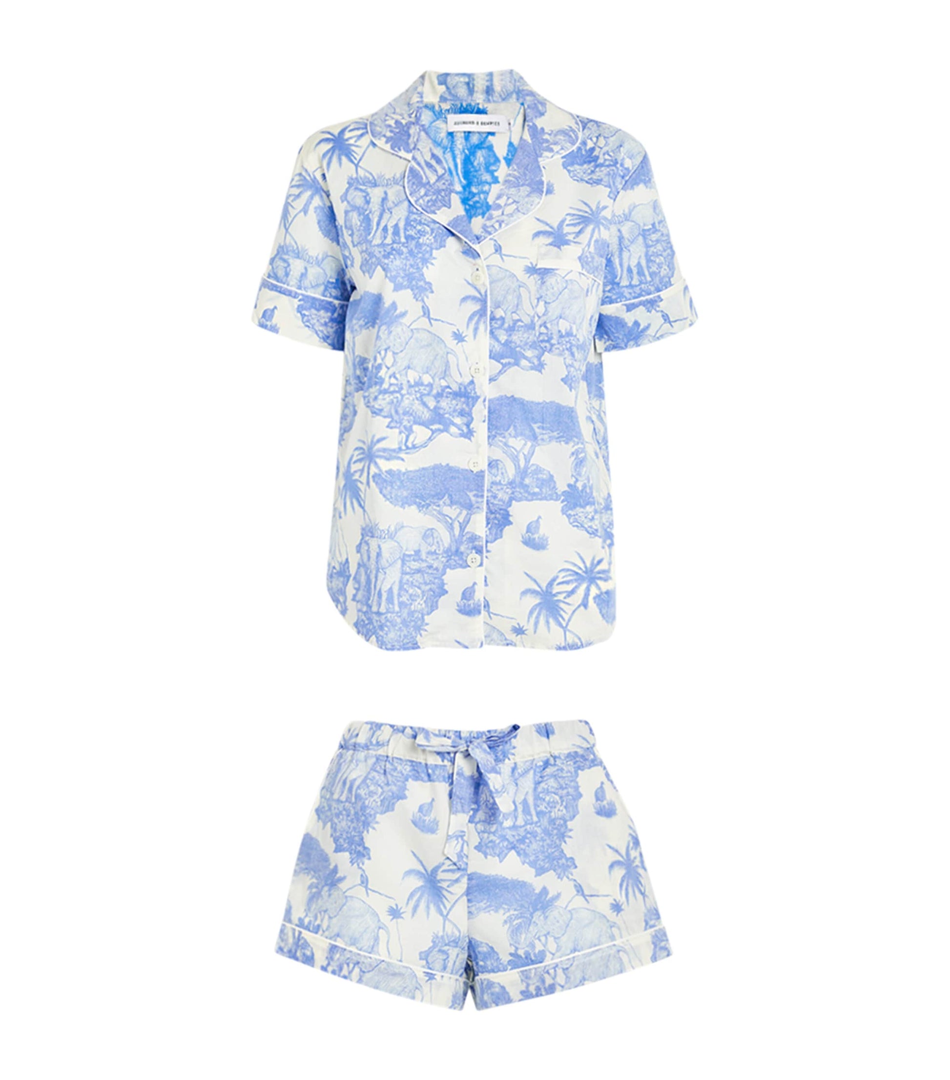 Desmond & Dempsey Blue Short Pyjama Set