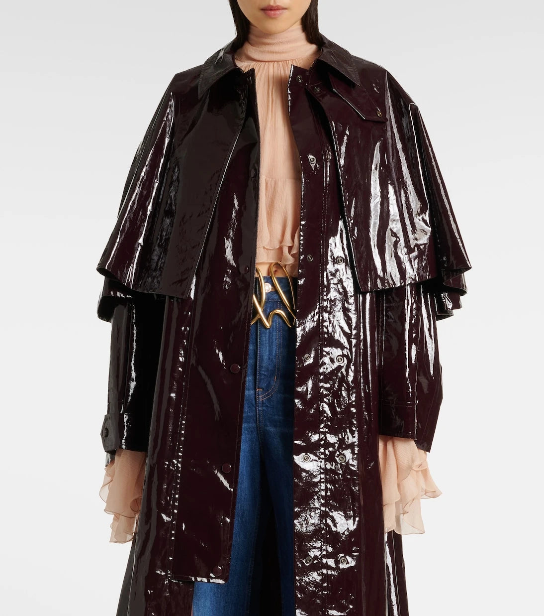 Chloé - Caped coated cotton coat