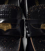 Black Embellished Leather Penny Loafers