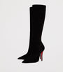 Christian Louboutin Black Miss Z Botta Veau Velours Knee-High Boots 100