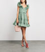 Zimmermann Green Pleated Frill Mini Dress