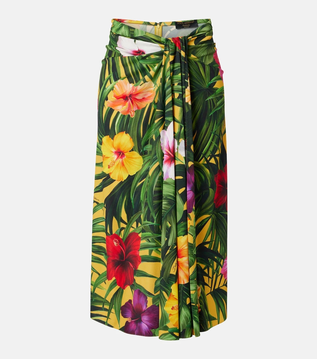Dolce&Gabbana - Draped floral midi skirt