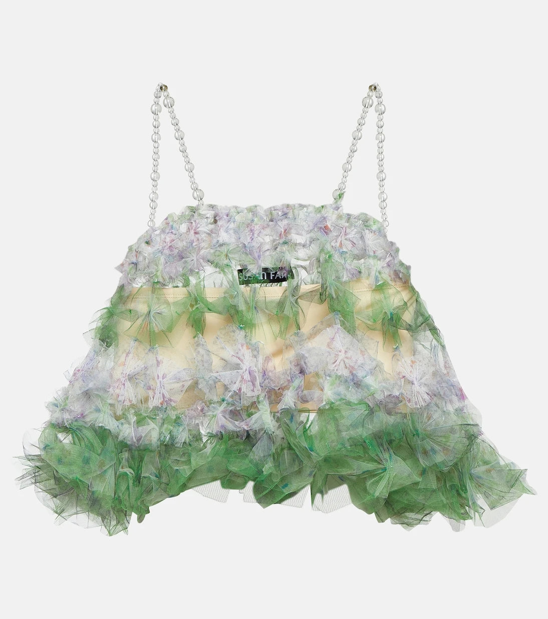 Susan Fang - Embellished tulle crop top