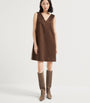 Brunello Cucinelli Brown Satin Cady Mini Dress