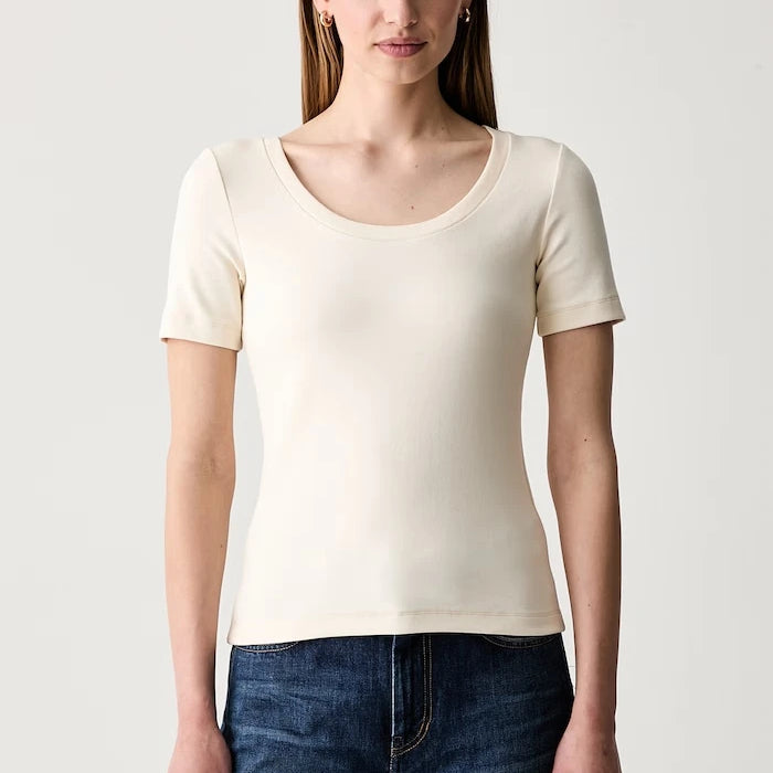 Weekend Max Mara basic kadın pamuklu elastan T-shirt WKDMULTIJ