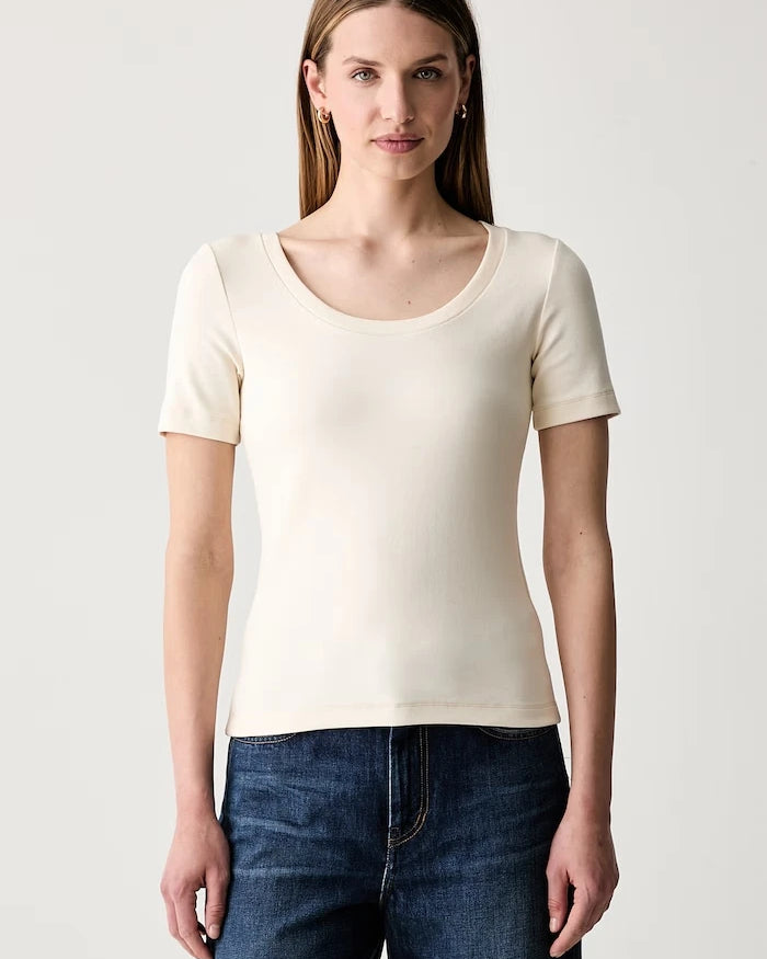 Weekend Max Mara basic kadın pamuklu elastan T-shirt WKDMULTIJ