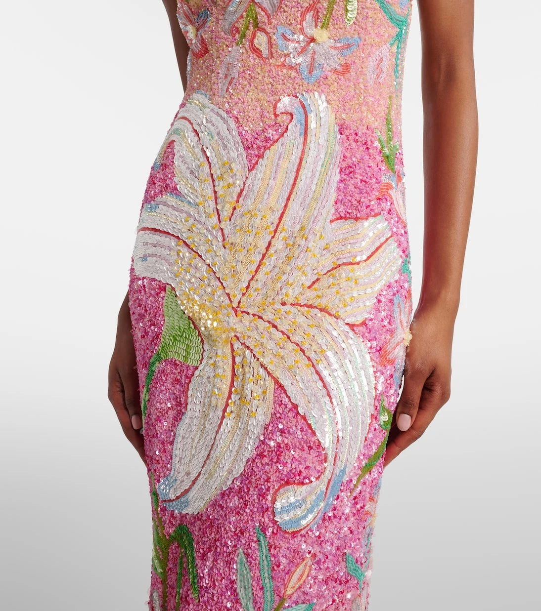 Là Fuori - Floral sequined gown