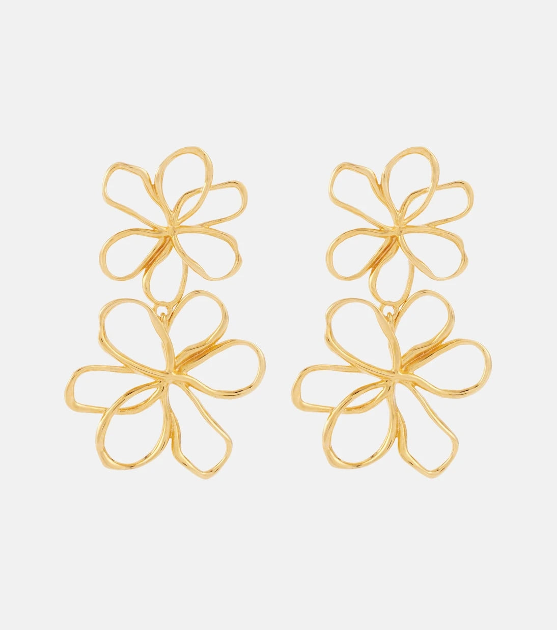 Oscar de la Renta - Threaded Flower drop earrings