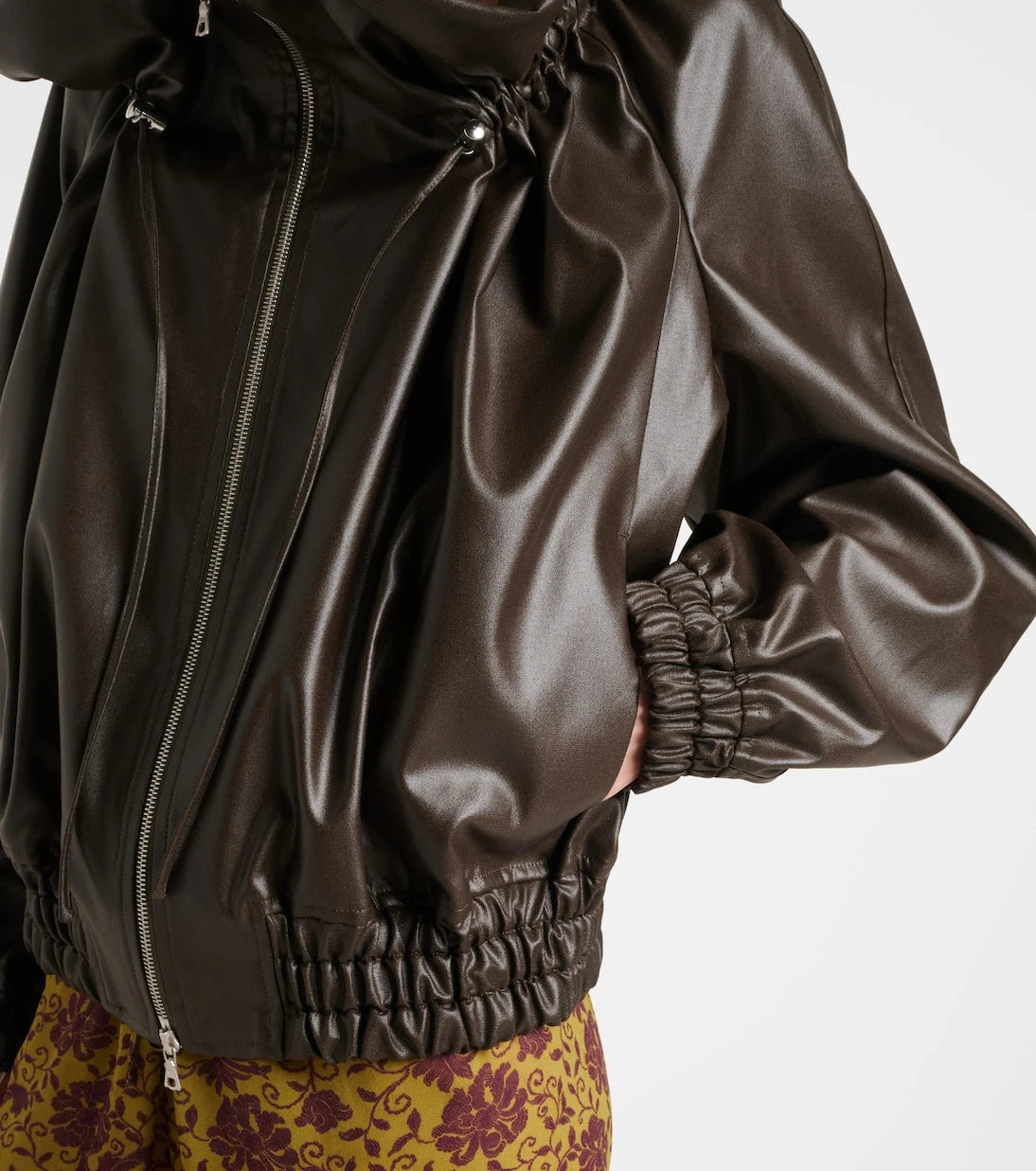 Dries Van Noten - Cocoon gathered satin blouson