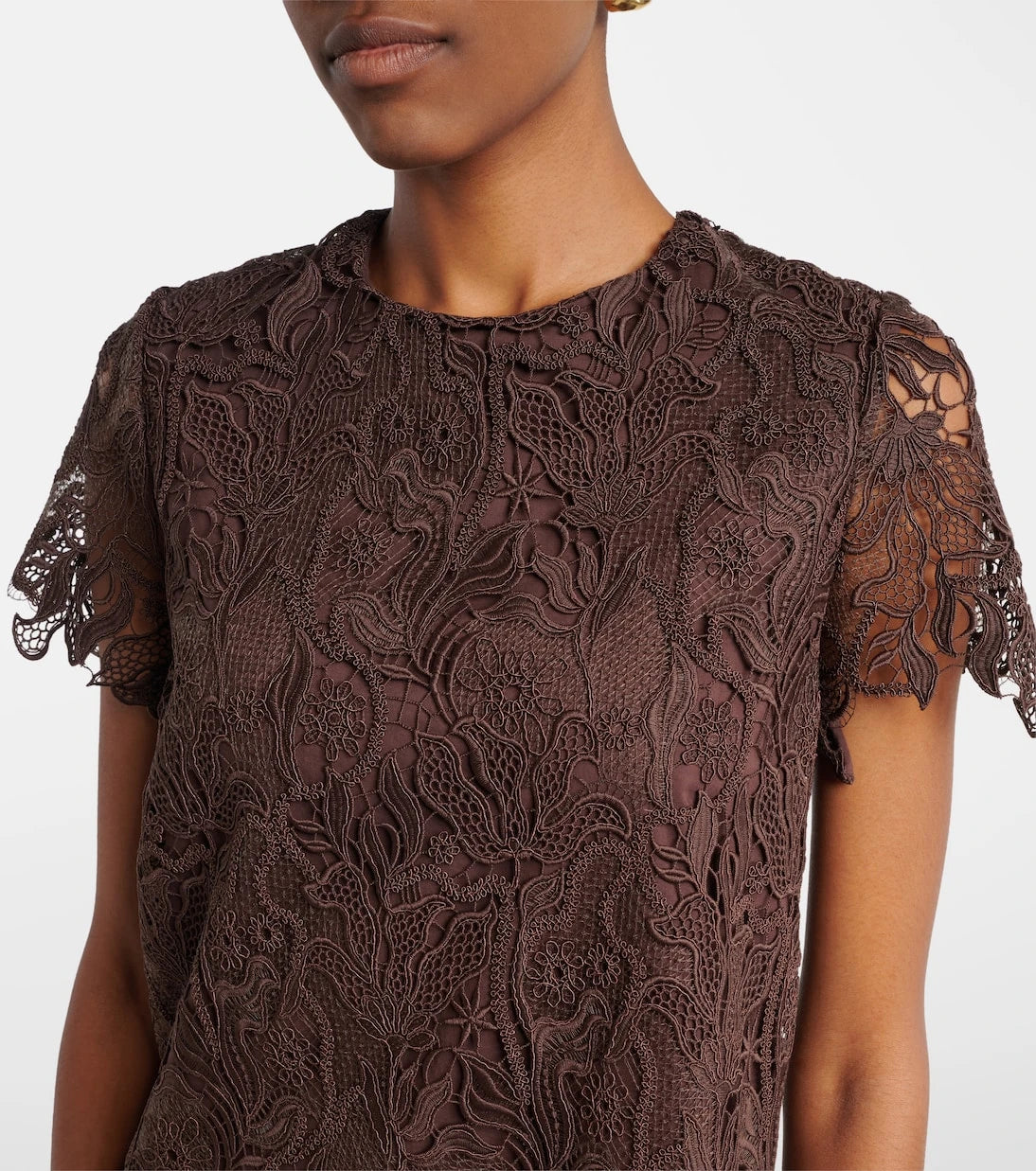 Max Mara - Cotton guipure lace minidress