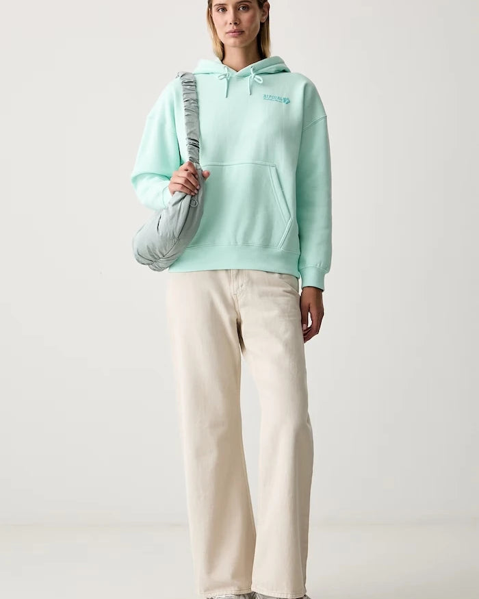 Rip Curl kadın pamuklu kapüşonlu sweatshirt SURF PUFF HERITAGE