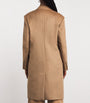 Max Mara Beige Camel Wool Peak Lapel Pea Coat