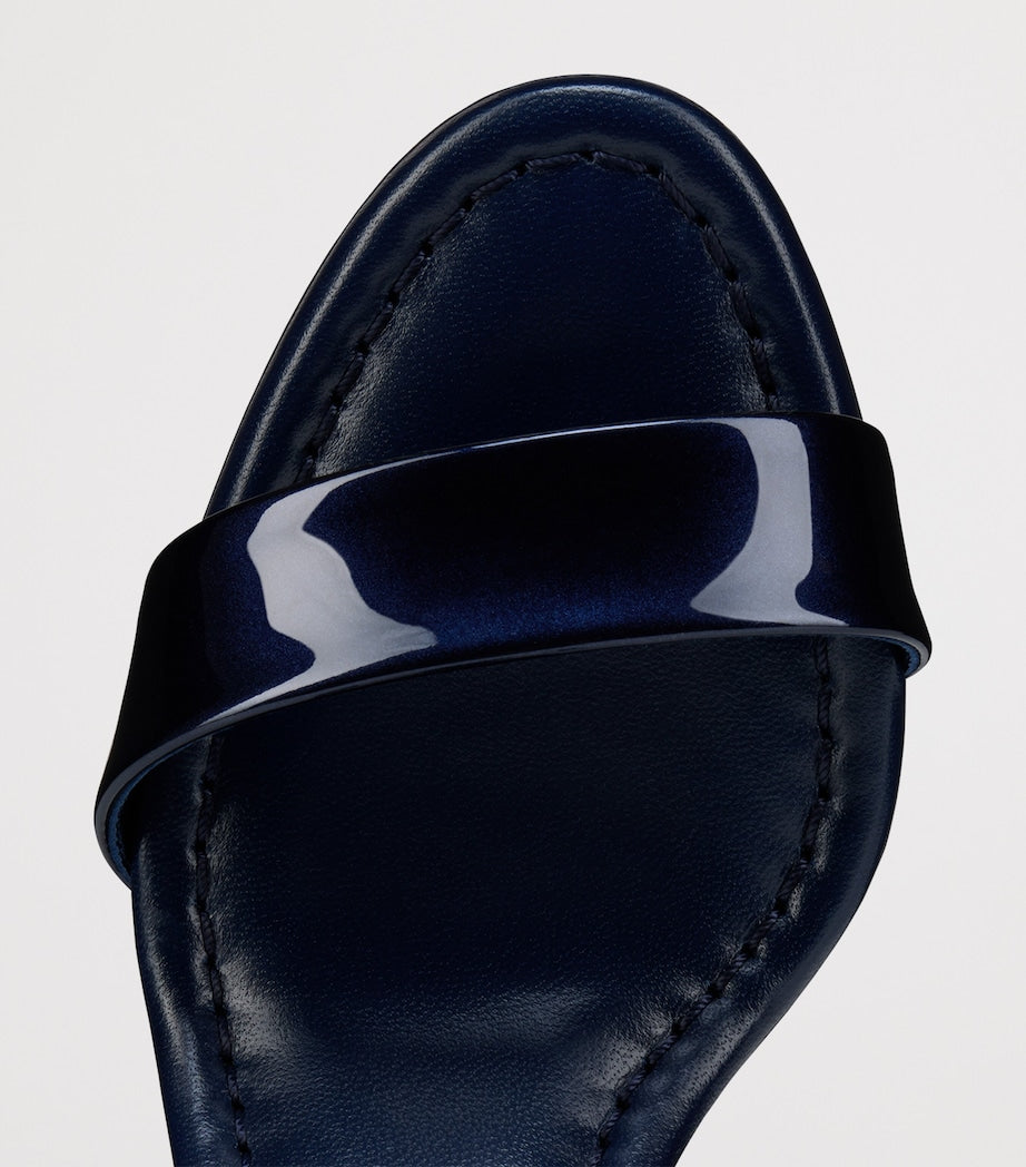 Christian Louboutin Navy Miss Jane Patent Leather Heeled Sandals 85