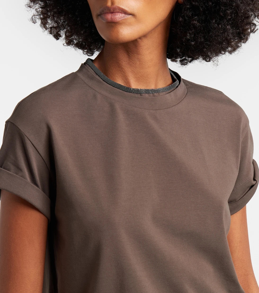 Brunello Cucinelli - Monili cotton-blend T-shirt