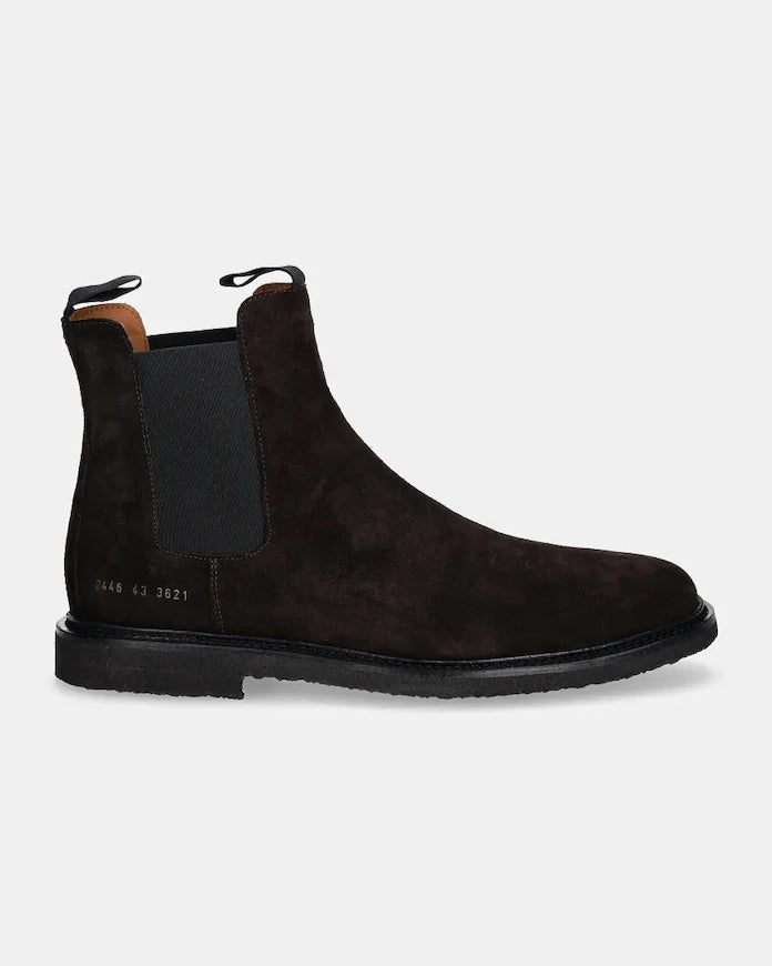 Велурени боти челси Common Projects Chelsea in Waxed Suede