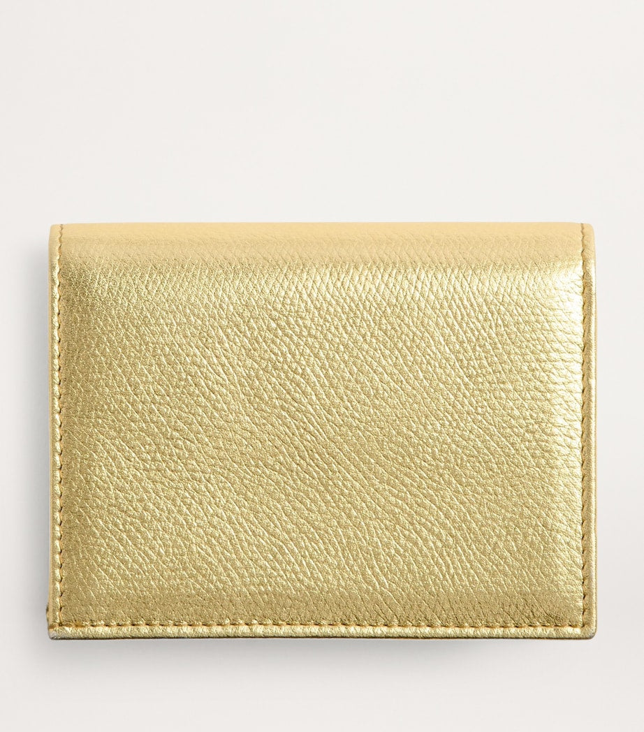 Valentino Garavani Gold Leather VLogo Signature Bifold Wallet
