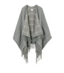 Burberry Grey Wool Reversible Check Cape