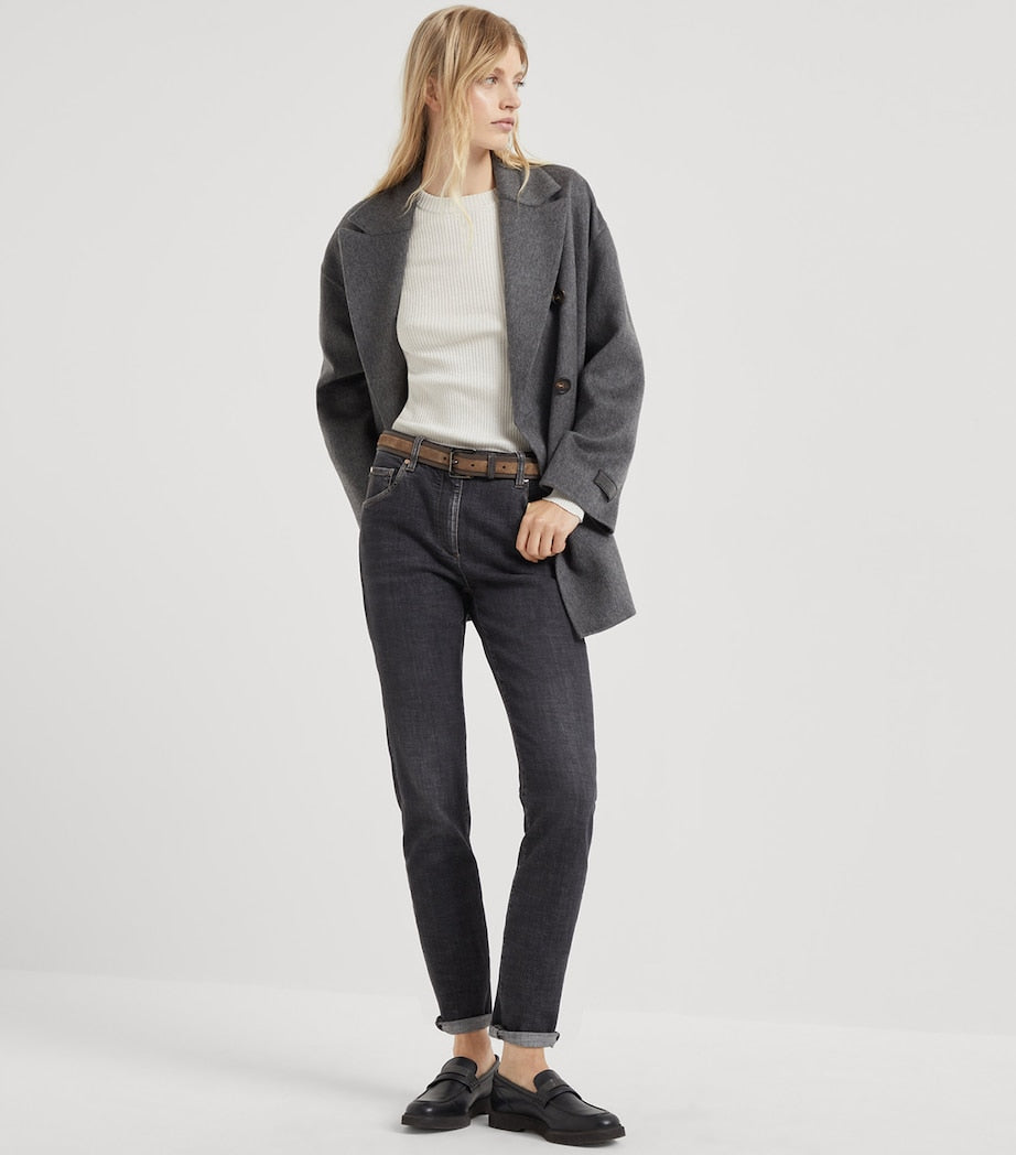 Cashmere Double-Breasted Peacoat