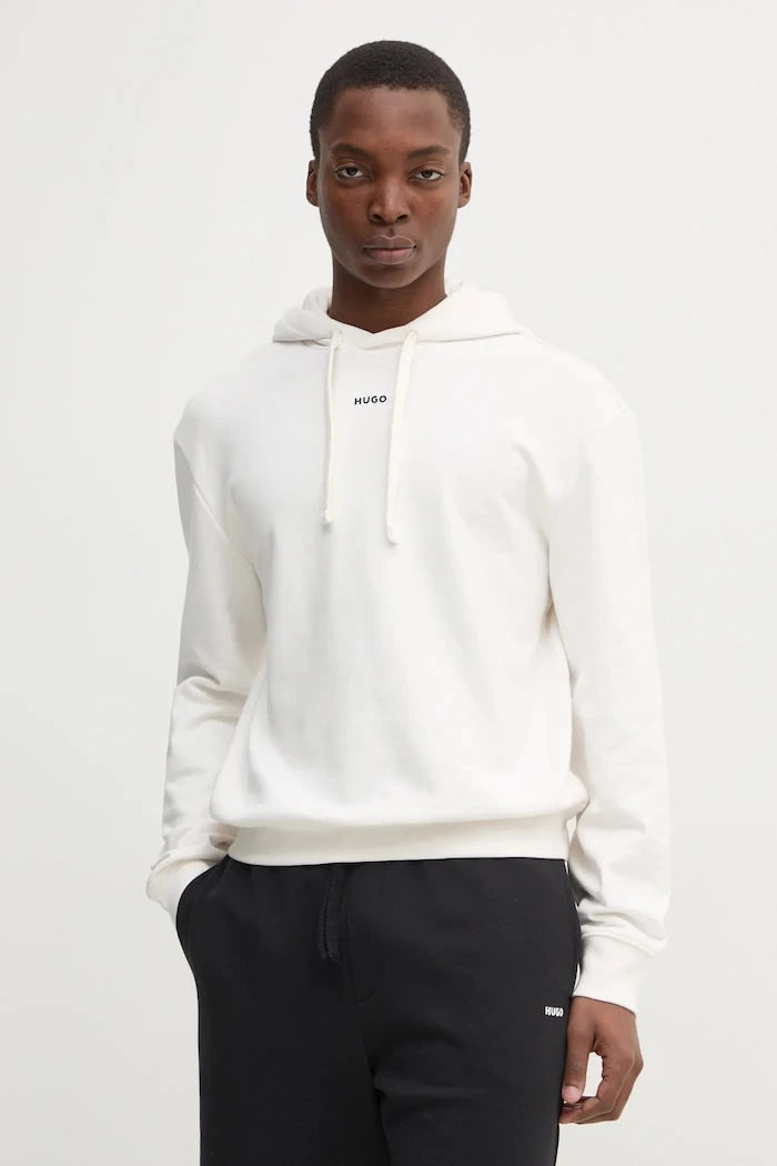 HUGO kapüşonlu erkek pamuklu sweatshirt Dapo
