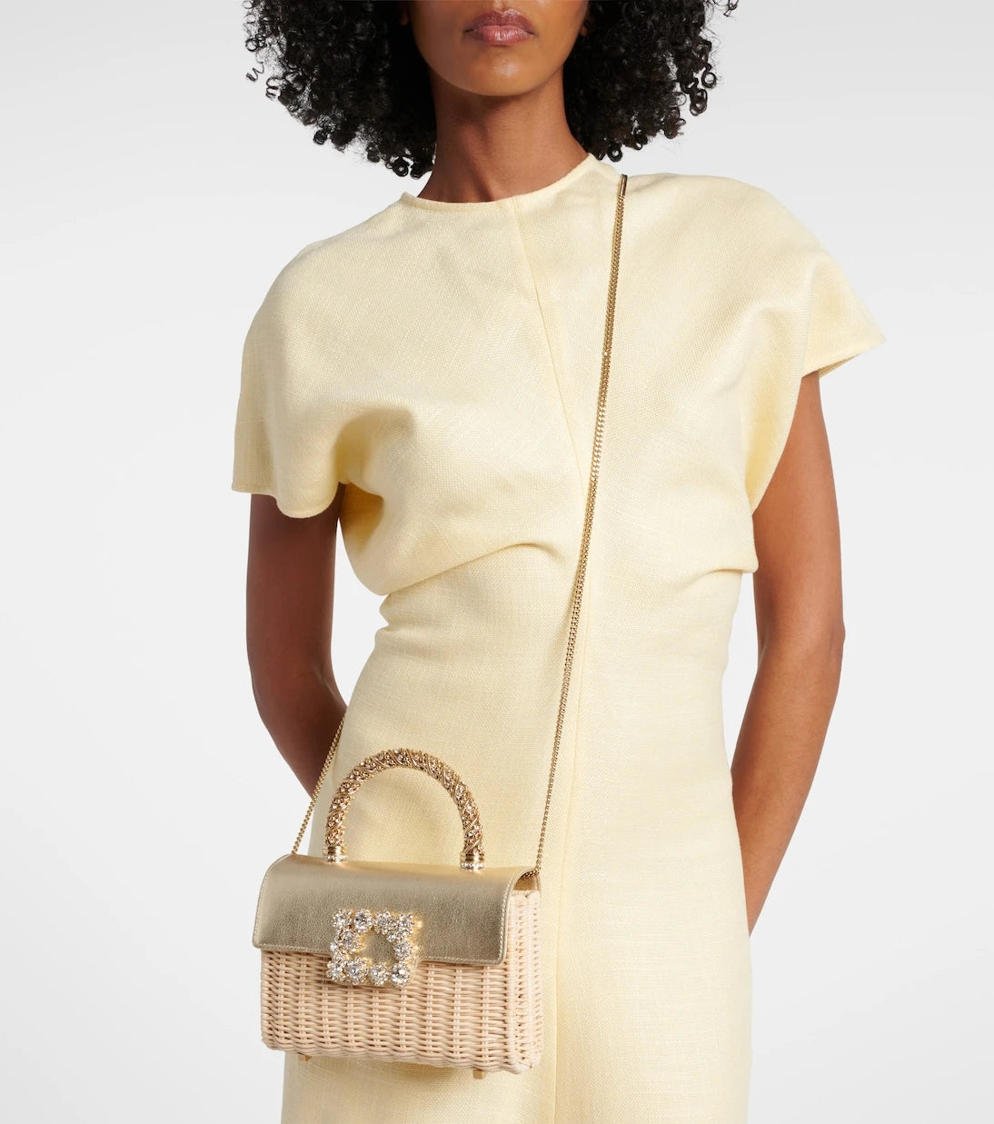 Roger Vivier - Jewel Efflorescence Mini rattan tote bag