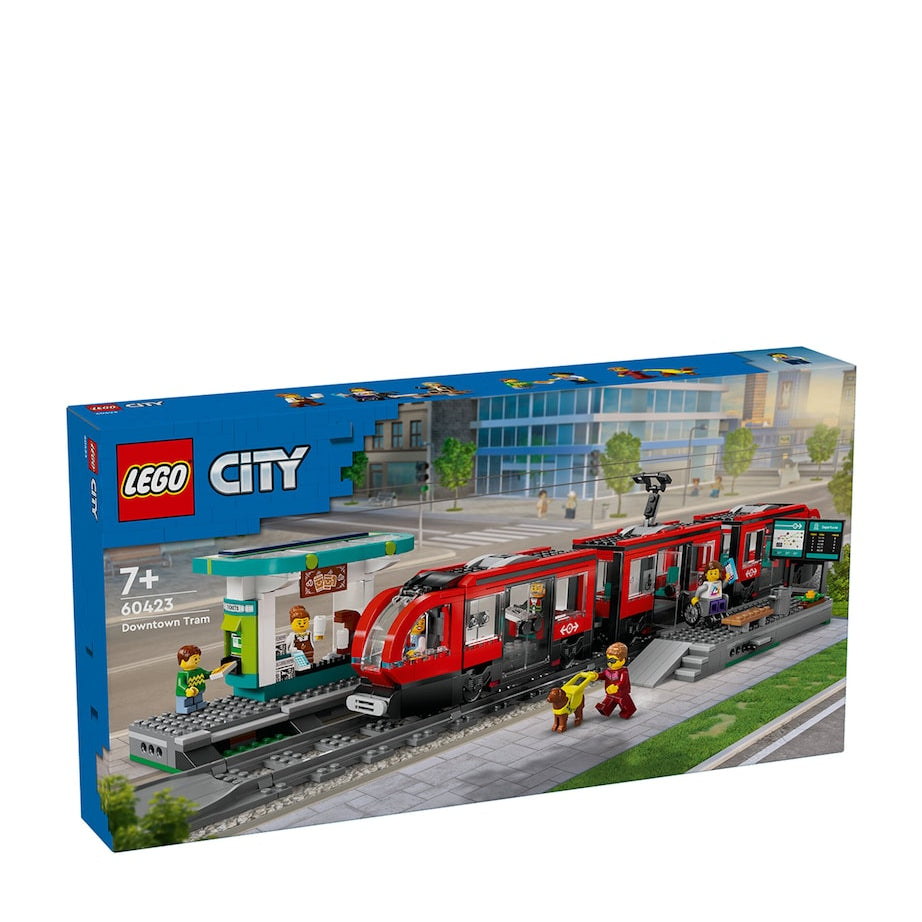 City Downtown Tram and Station Building Toy Set 60423