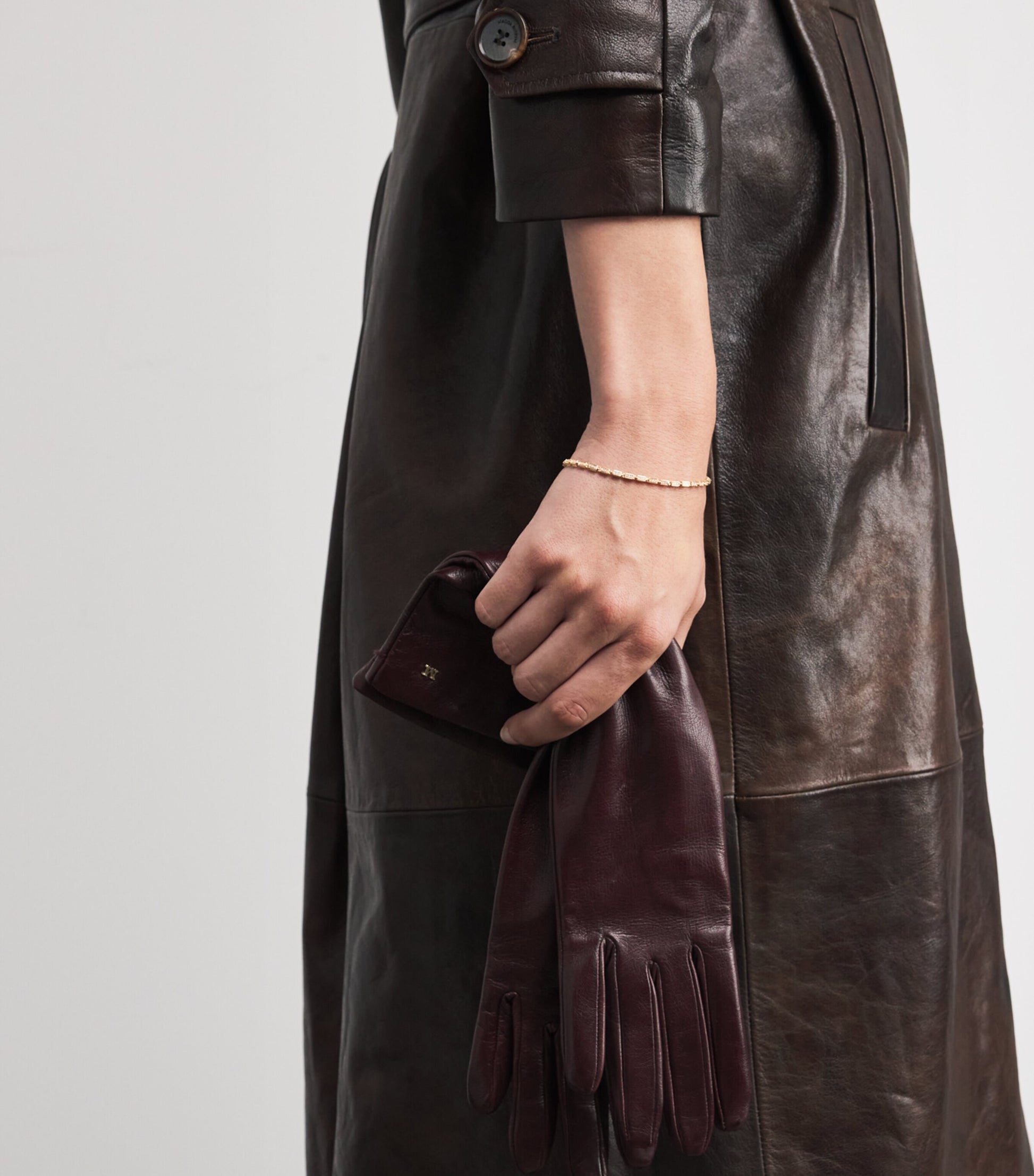 Suzanne Kalan Small Rose Gold and Diamond Block-Chain Bracelet