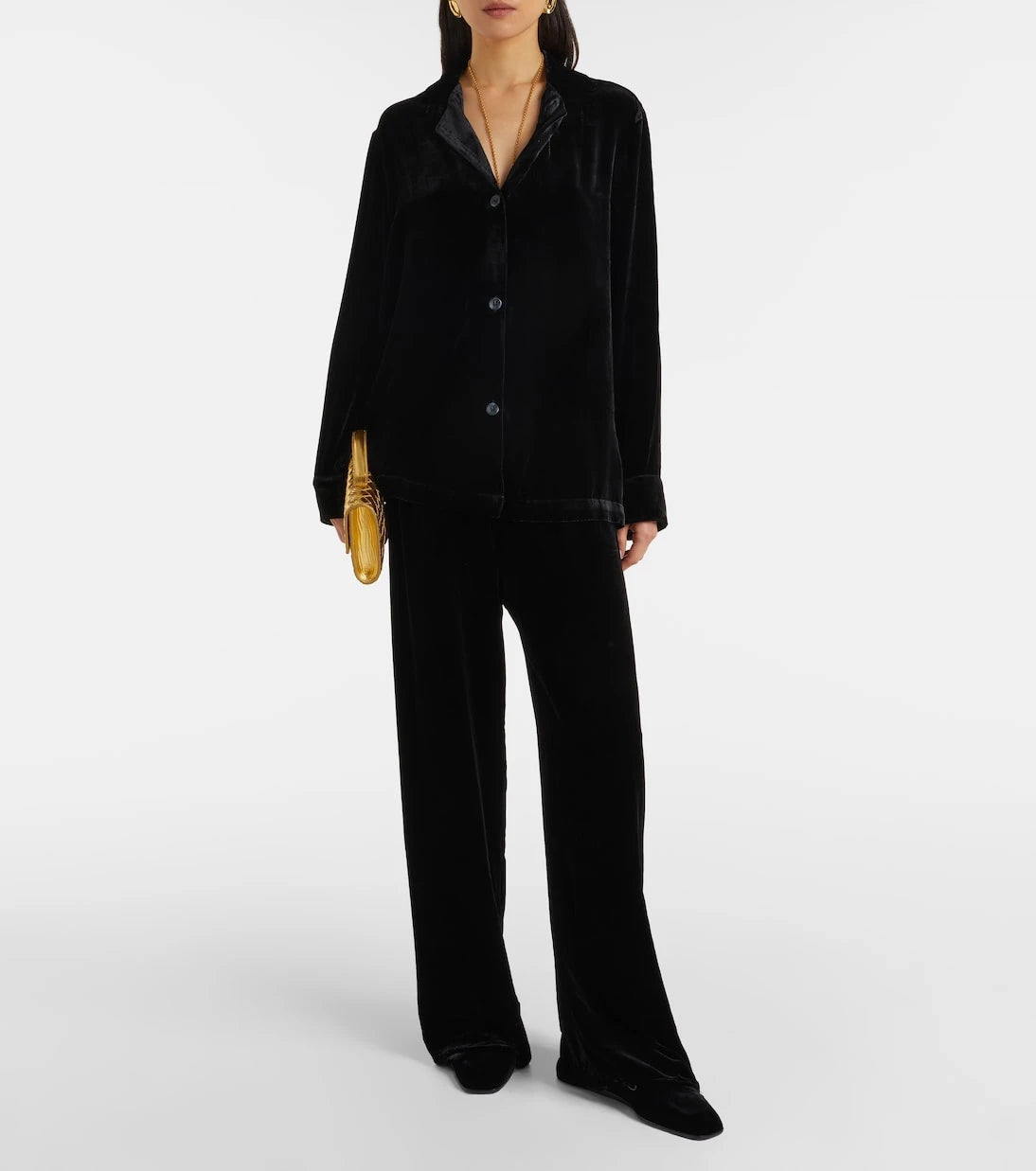 Asceno - Austin velvet wide-leg pants