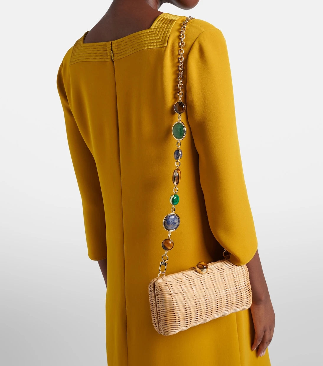 Judith Leiber Couture - Poppy embellished wicker clutch