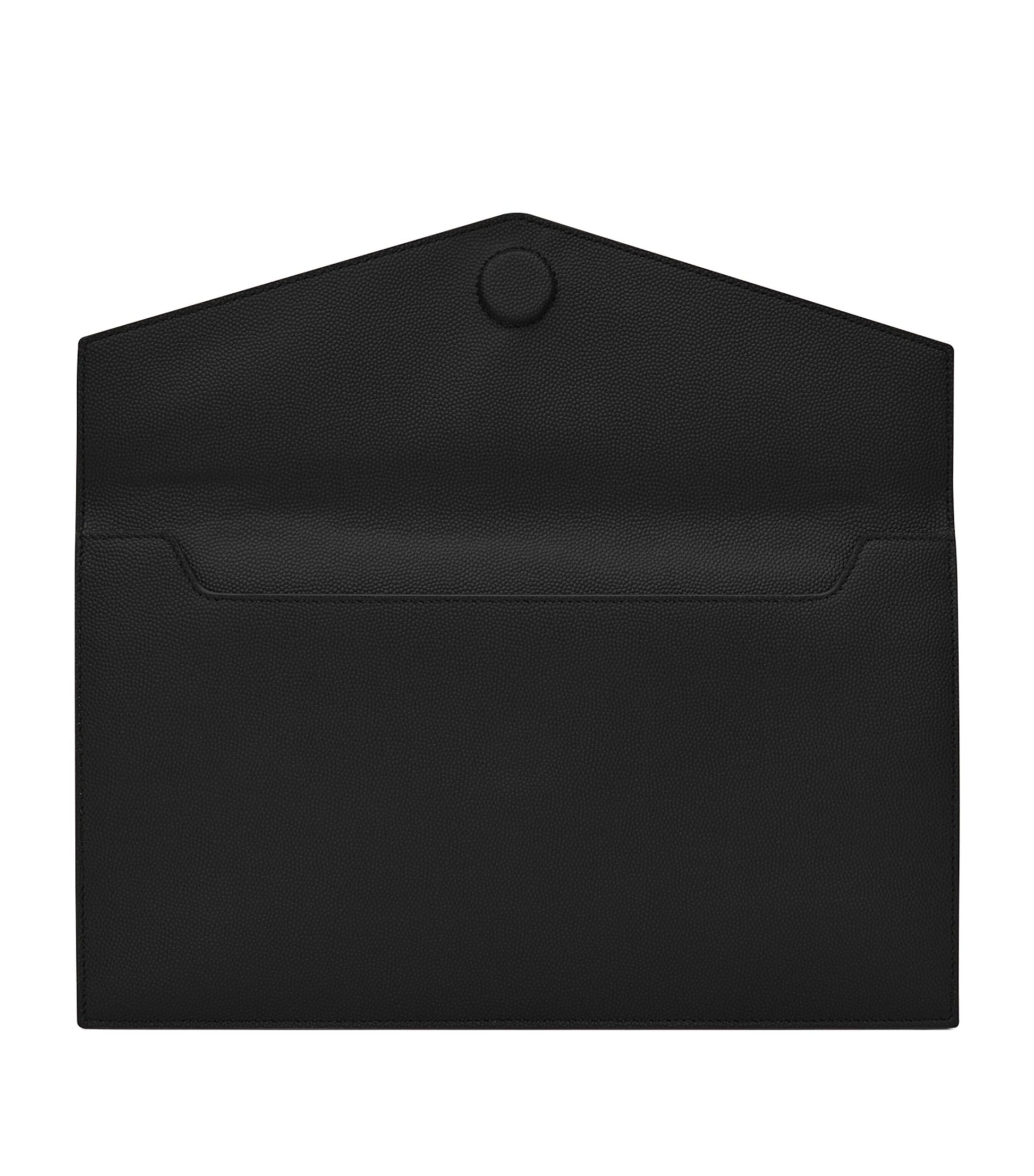 Saint Laurent Black Leather Uptown Clutch Bag
