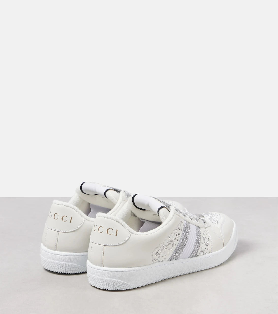 Gucci - Screener embellished leather sneakers