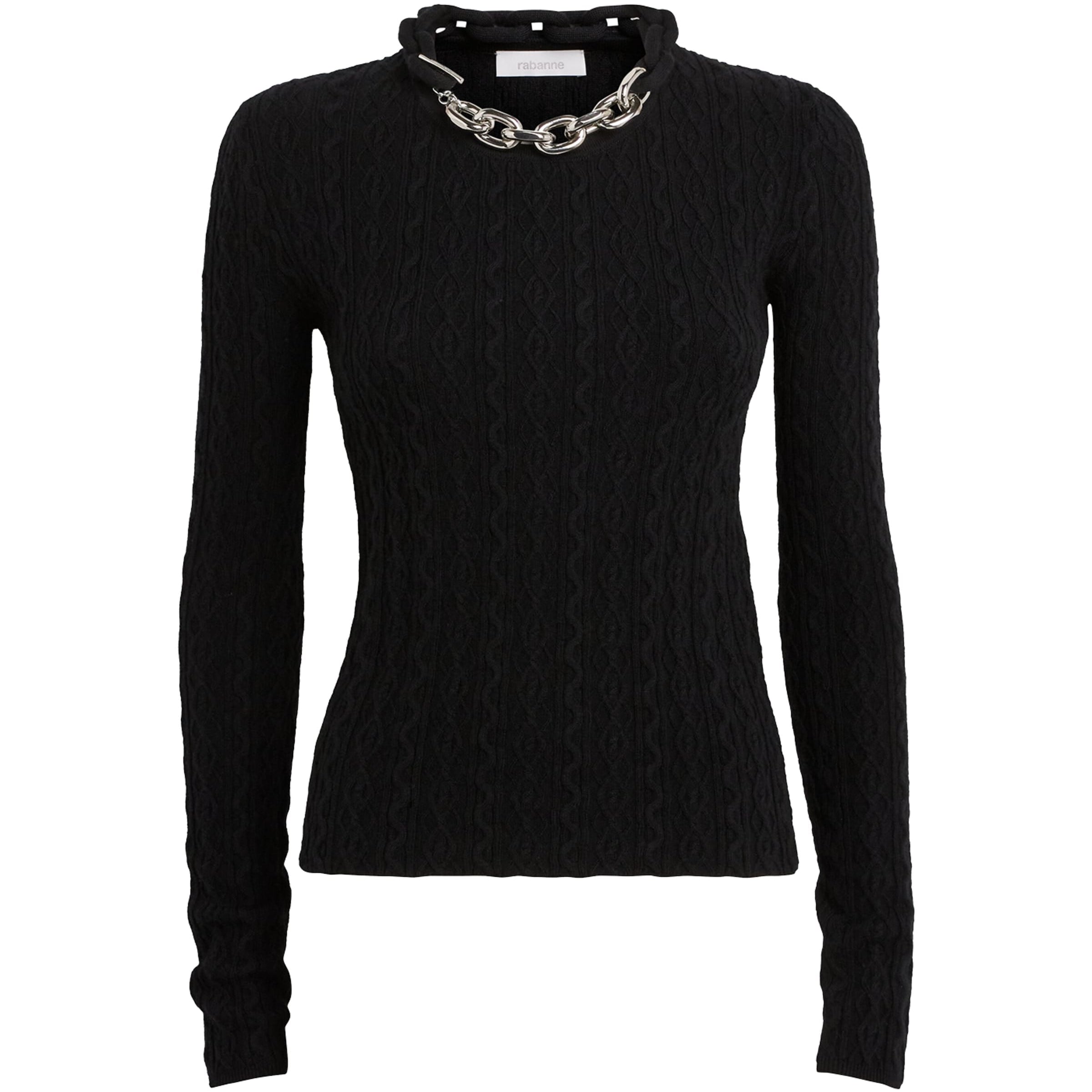 Paco Rabanne Wool-Blend Embellished Top