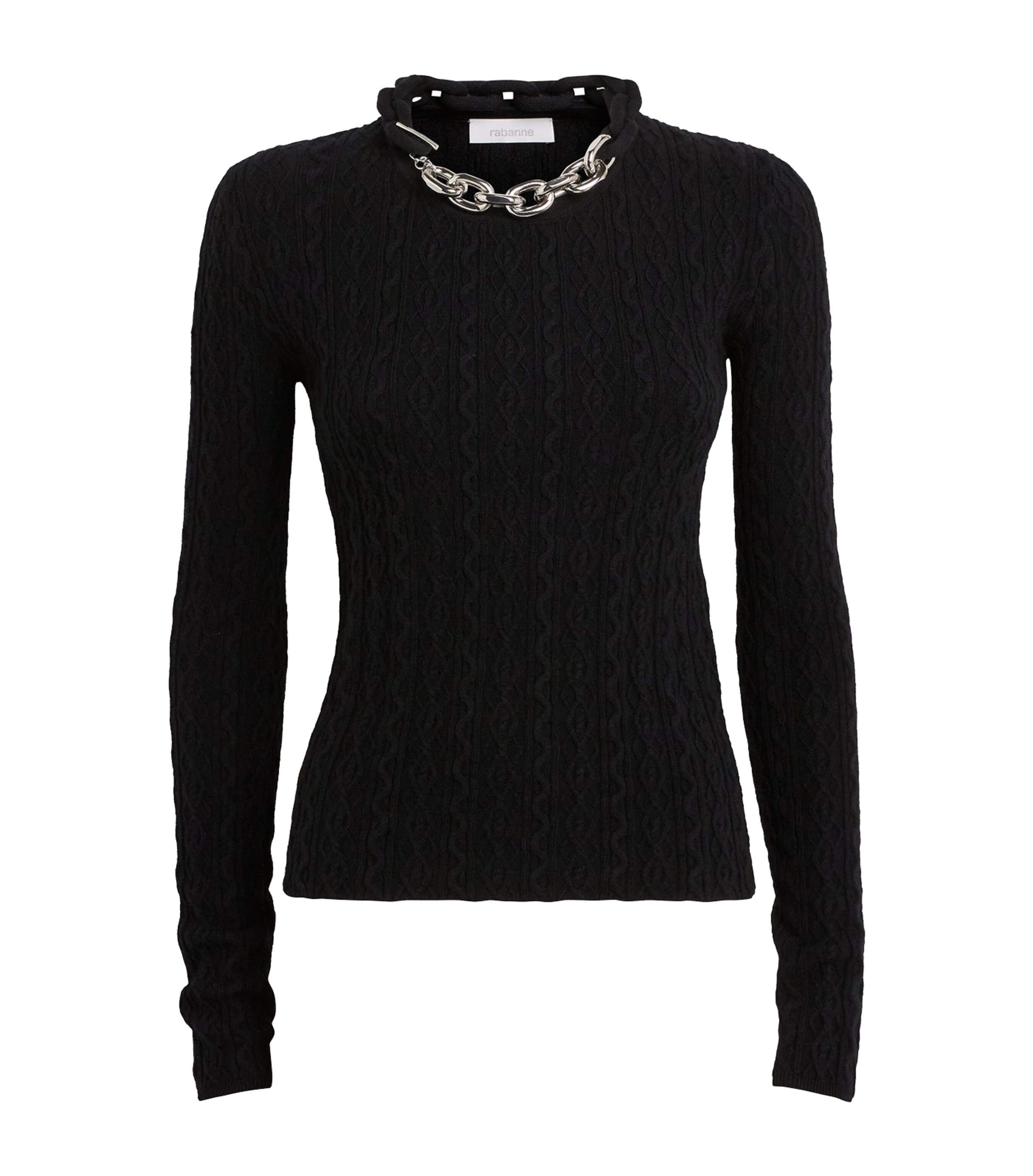 Paco Rabanne Wool-Blend Embellished Top