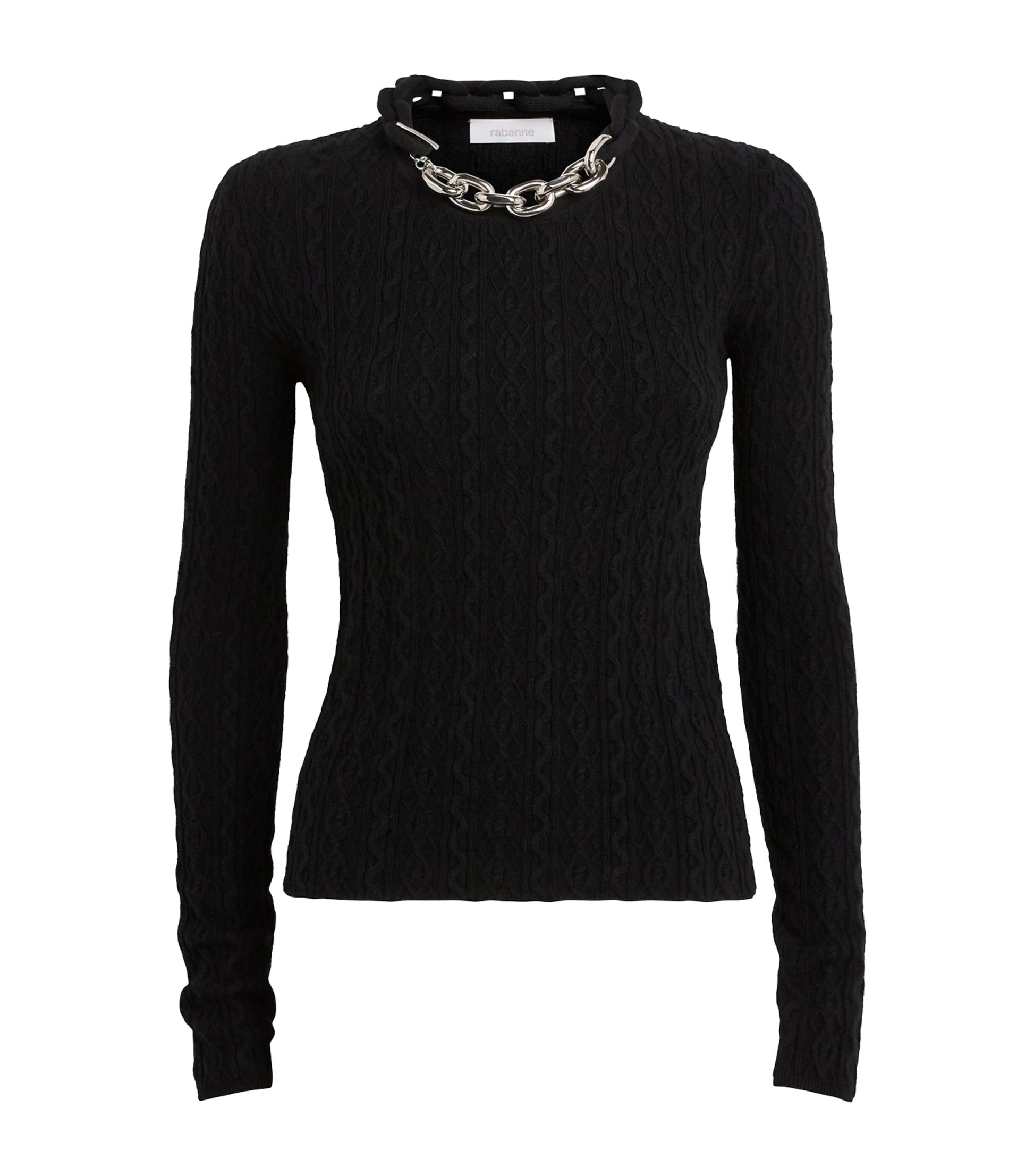 Paco Rabanne Wool-Blend Embellished Top