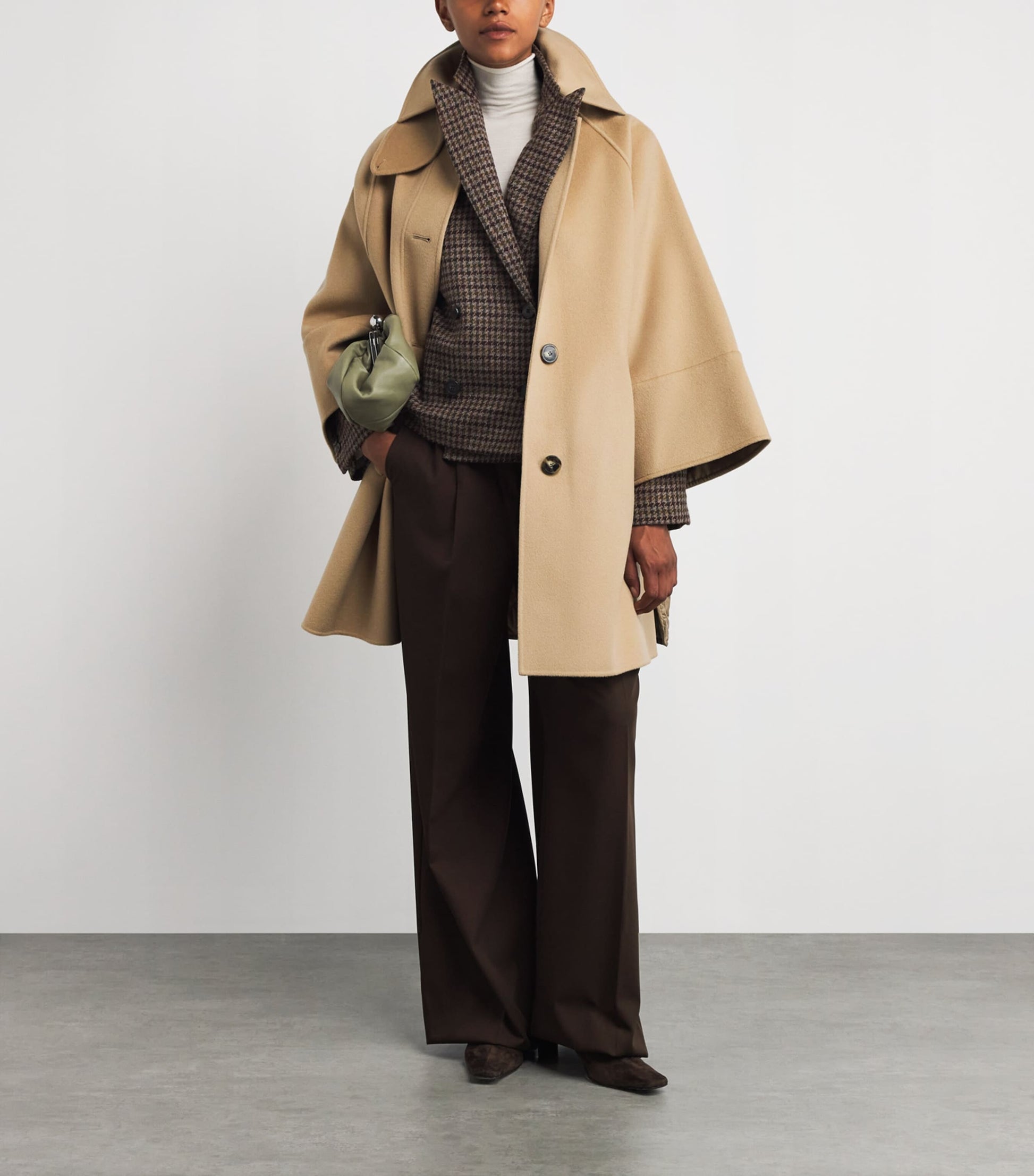 Weekend Max Mara Beige Wool-Blend Quilted Dolman Coat