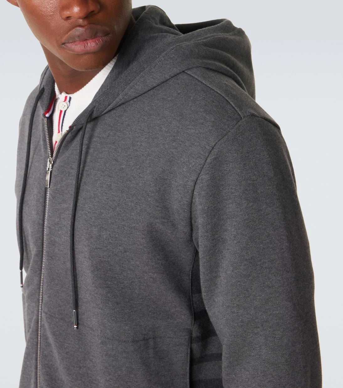 Thom Browne - 4-Bar cotton jersey zip-up hoodie