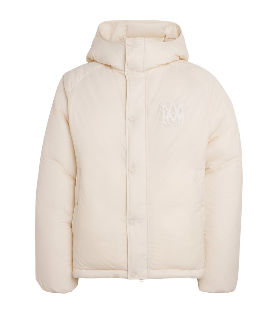 AMIRI White Down Logo-Detail Unchanneled Puffer Jacket