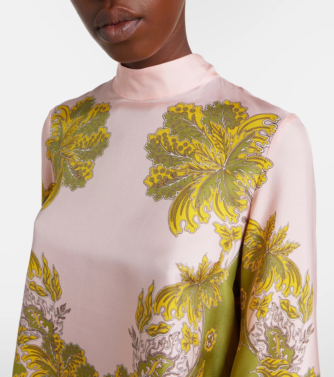 La DoubleJ - Make An Exit feather-trimmed silk twill top