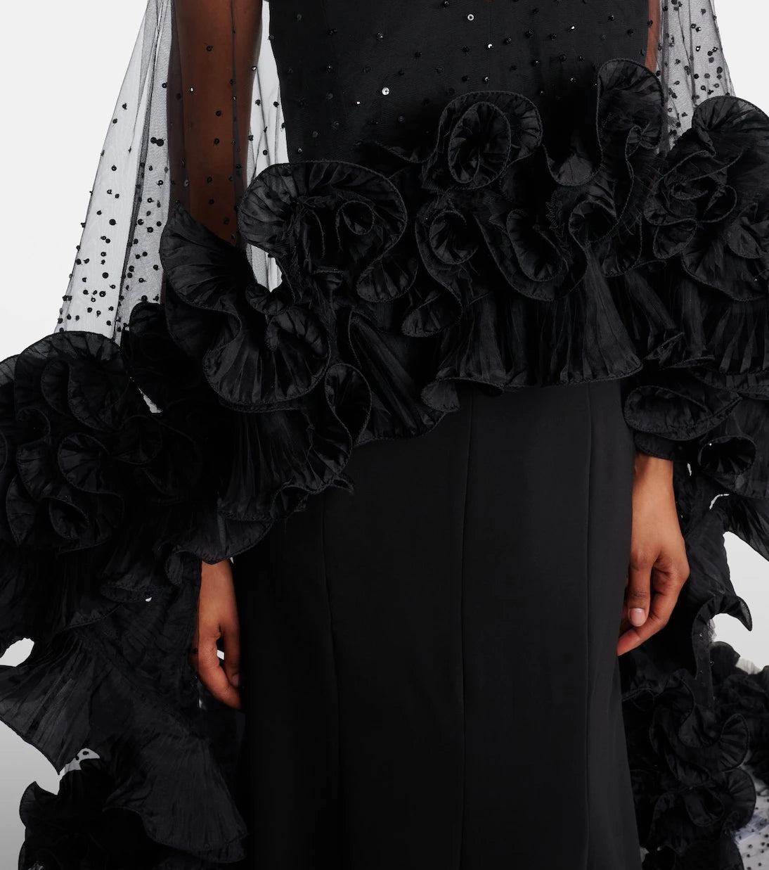 Jenny Packham - Ruffled caped gown
