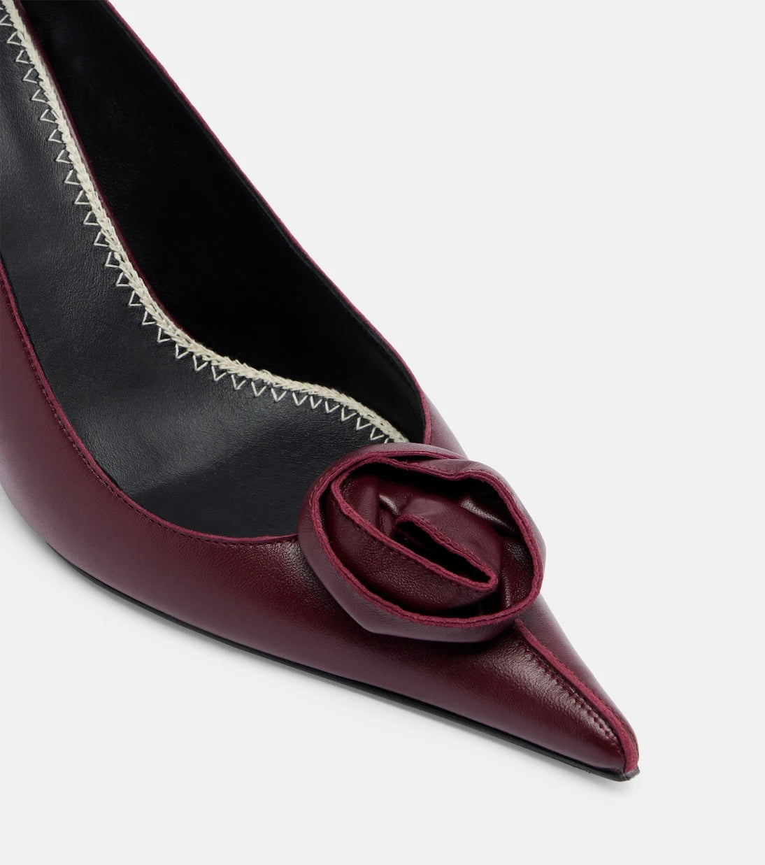 Magda Butrym - Floral-appliqué leather slingback pumps