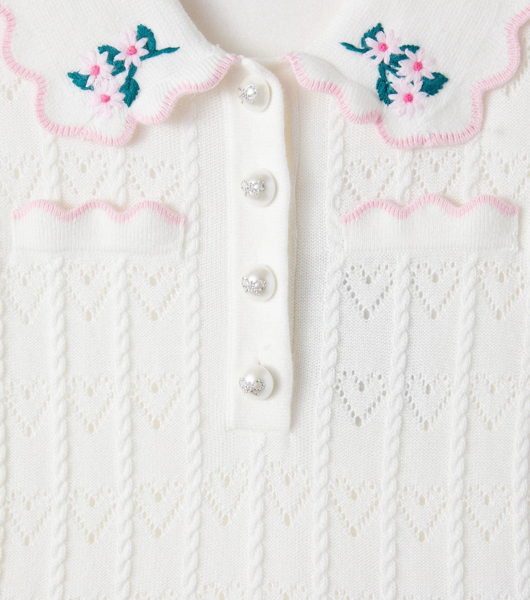 Self-Portrait Kids - فستان بنمط بوانتيل مطرز