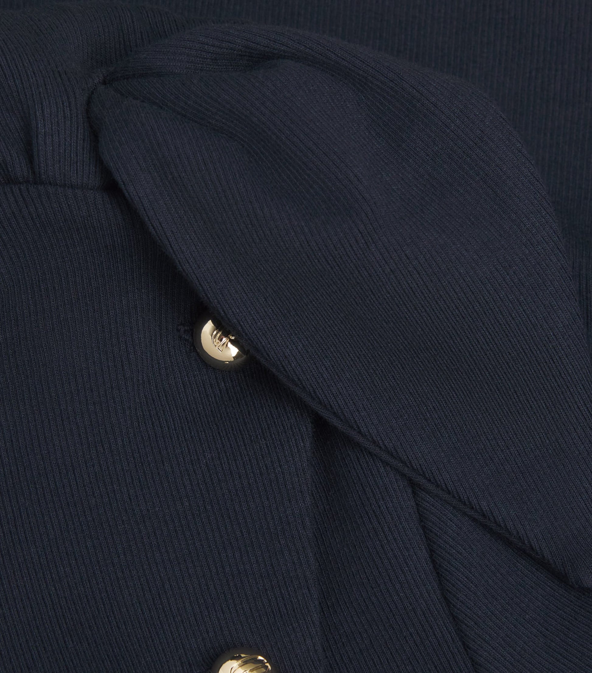 Claudie Pierlot Blue Stretch Cotton Asymmetric Cardigan