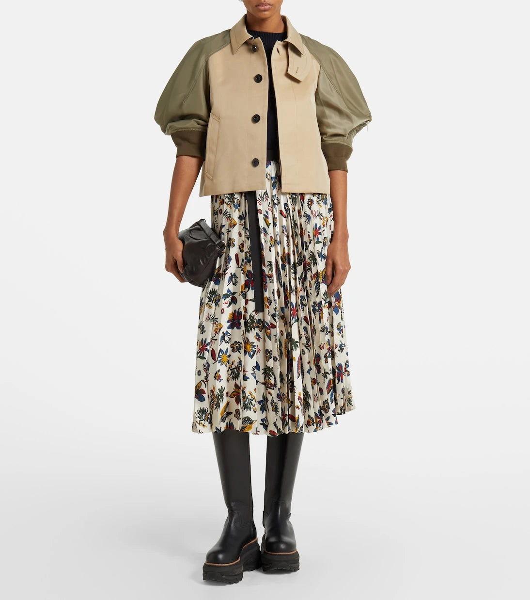 Sacai - Paneled cotton-blend jacket