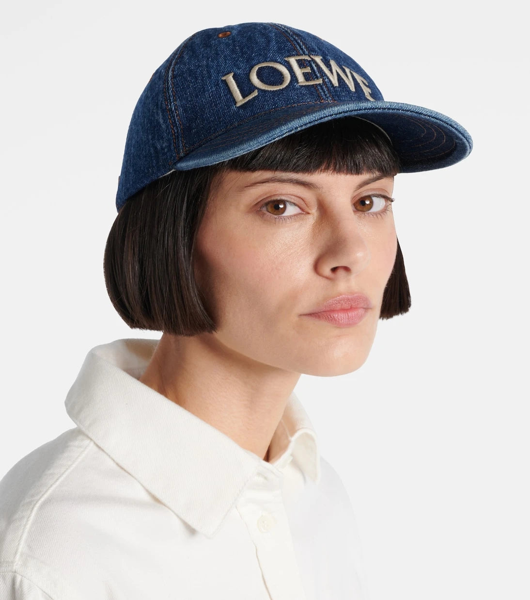 Loewe - Paula's Ibiza logolu denim beyzbol şapkası