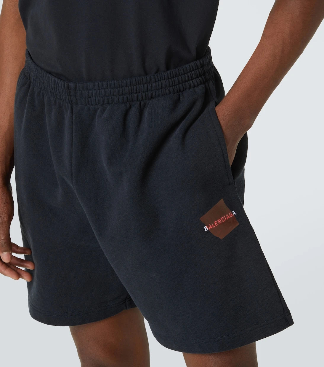 Balenciaga - Logo cotton fleece shorts